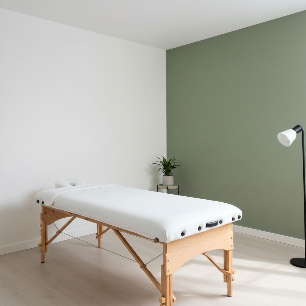 Gabinete de massagem elegante e sofisticado